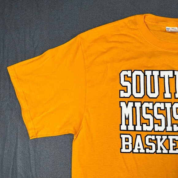 Southern‎ Mississippi Mens Large Golden Eagles Basketball Yellow SS Crew T-Shirt - Picture 4 of 8